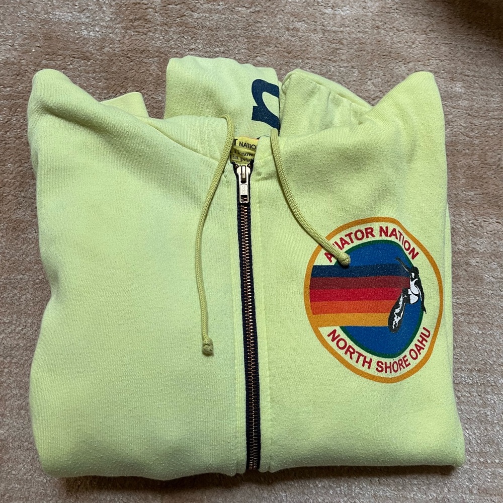 AVIATOR NATION HOODIE IN NEON YELLOW. UNISEX - coziest hoodie you’ll ever own